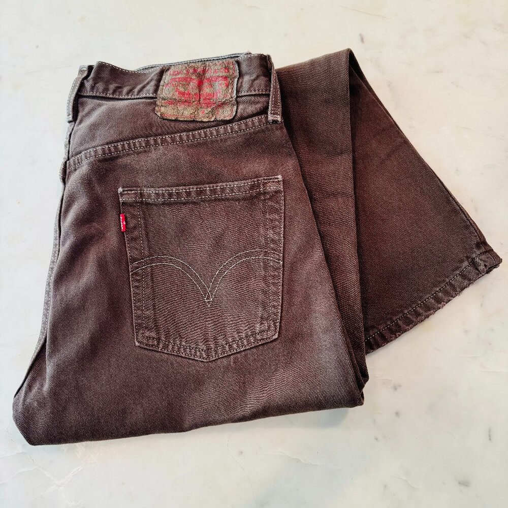 Vintage 90s 501 Levi's in Brown Denim